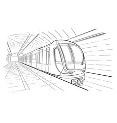 Hand drawn sketch saint petersburg subway station Vector Image