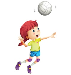 A Caucasian girl playing volleyball Royalty Free Vector