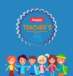 Happy teacher s day poster Royalty Free Vector Image