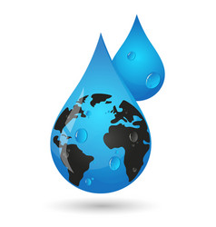 World nature ecology water drop logo Royalty Free Vector