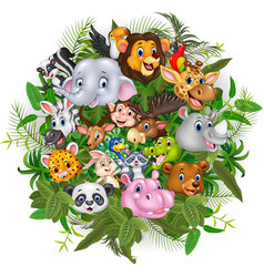 Cartoon safari animals Royalty Free Vector Image