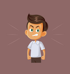 Cute cartoon angry boy character Royalty Free Vector Image