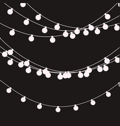 String Holiday Lights Black And White Christmas Vector String Holiday Lights Black And White Christmas Vector