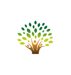 Creative people tree logo Royalty Free Vector Image