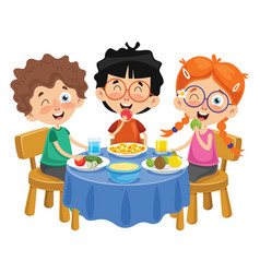 Kid preparing meal Royalty Free Vector Image - VectorStock