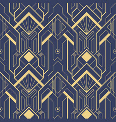 Abstract art deco blue geometric tiles pattern Vector Image