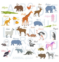 Animal alphabet poster for children Royalty Free Vector