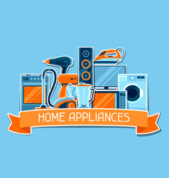 Banner With Home Appliances Household Items Vector Image