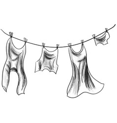 Clothes on washing line Royalty Free Vector Image