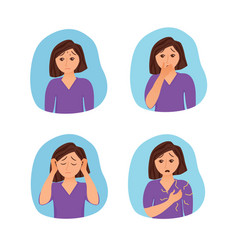 Girl suffers from panic attack cartoon style Vector Image