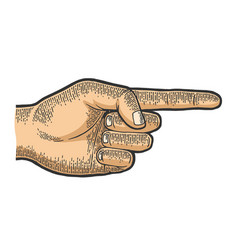 Hand pointer with index finger color sketch Vector Image