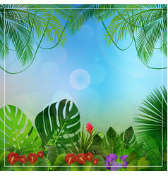 Tropical jungle on white background Royalty Free Vector