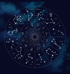 Pisces zodiac sign bright stars Royalty Free Vector Image