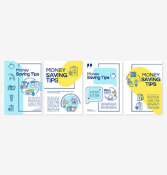 Resource saving tips brochure template Royalty Free Vector