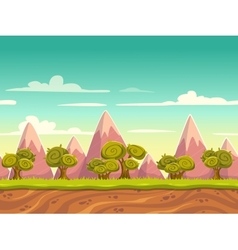 Cartoon seamless nature landscape Royalty Free Vector Image