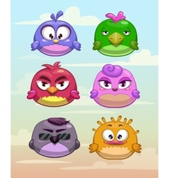 Cute birds set Royalty Free Vector Image - VectorStock
