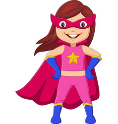 Cartoon happy superhero boy posing Royalty Free Vector Image