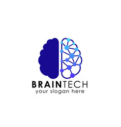 Digital brain brain hub logo design brain Vector Image