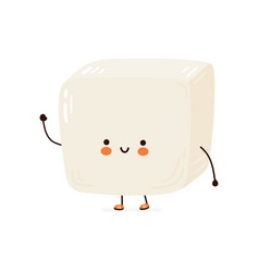 Happy cute smiling funny tofu Royalty Free Vector Image