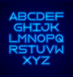 Neon light glowing alphabet Royalty Free Vector Image