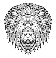 Lion head ethnic pattern Royalty Free Vector Image