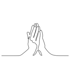 Hands palms together Royalty Free Vector Image