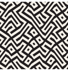 Seamless Black And White Lines Maze Pattern Vector Image