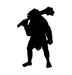 Orc silhouette monster villain fantasy Royalty Free Vector