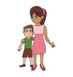 Mom holding baby cartoon Royalty Free Vector Image