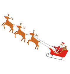 Christmas santa sleigh icon made of circles Vector Image