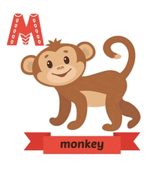 Letter M - Monkey Royalty Free Vector Image - VectorStock