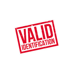 Valid identification rubber stamp Royalty Free Vector Image