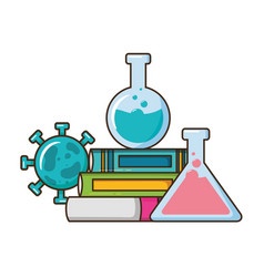 Book molecule test tubes science Royalty Free Vector Image