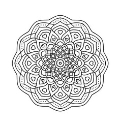 Traditional indian mandala line art for coloring Vector Image