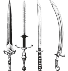 Sword silhouettes Royalty Free Vector Image - VectorStock