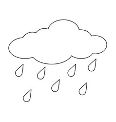 Cartoon cloud with rain drops isolated on white Vector Image