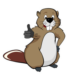 Draw funny beaver Royalty Free Vector Image - VectorStock