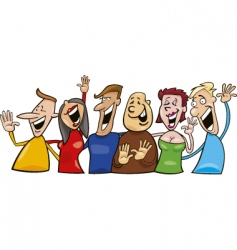 Cartoon laughing people Royalty Free Vector Image