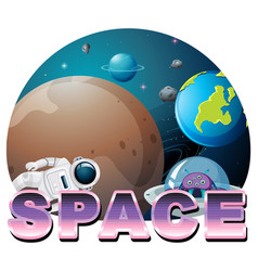 Earth in space scene Royalty Free Vector Image