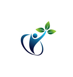 Leaf people logo template Royalty Free Vector Image