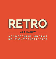 Modern font design in retro style Royalty Free Vector Image