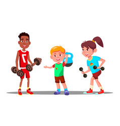 Sports family parents and children doing sports Vector Image