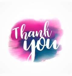 Thank you lettering on red paint or watercolor Vector Image