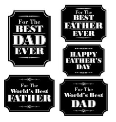 Happy fathers day placard black gold Royalty Free Vector