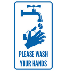 Wash Your Hands Sign Royalty Free Vector Image