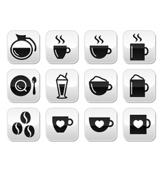 Coffee icons on labels set Royalty Free Vector Image