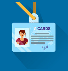 Id card women and men plastic identification Vector Image