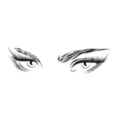 Female eyes drawing long eyelashes Royalty Free Vector Image