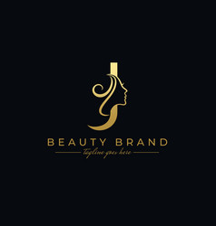 Letter j beauty face logo design icon Royalty Free Vector