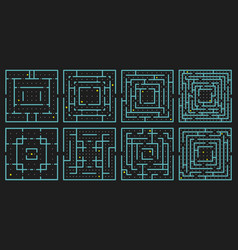 Pacman game with ghosts pill and cherry maze Vector Image